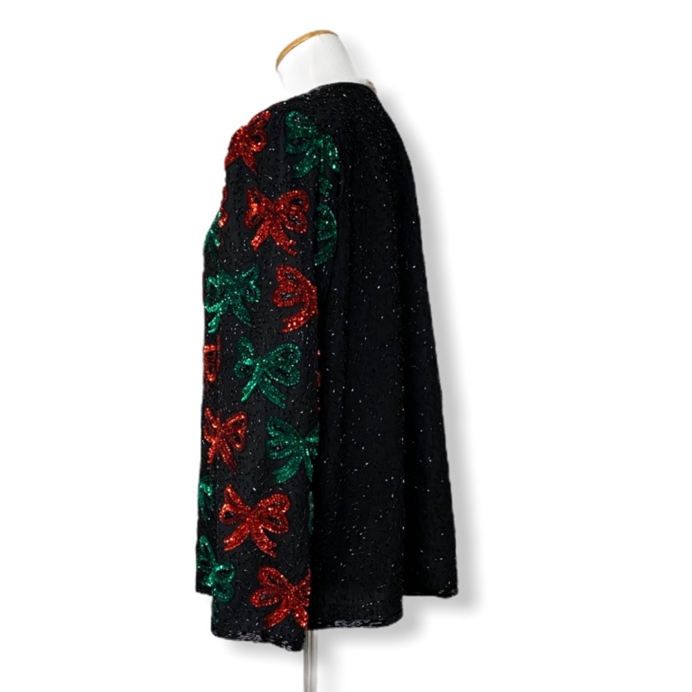 Laurence  Kazar Sequin  & Silk  Holiday Jacket - Picture 7 of 13
